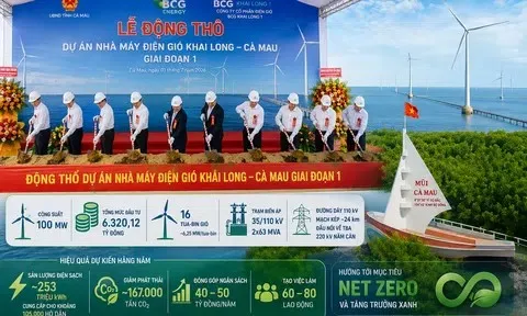 Động thổ Nhà máy điện gió Khai Long: Cú hích hơn 6.320 tỷ đồng cho tăng trưởng xanh Cà Mau